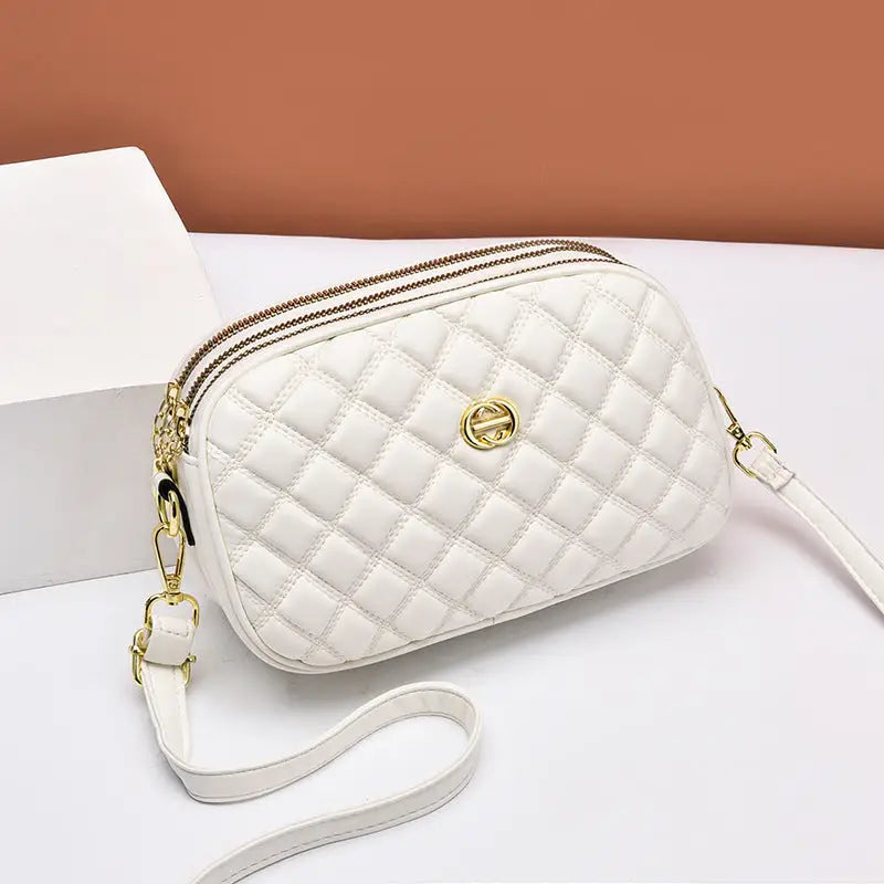 PU Suitcase Style Crossbody Bag for Women in Multiple Colors - White