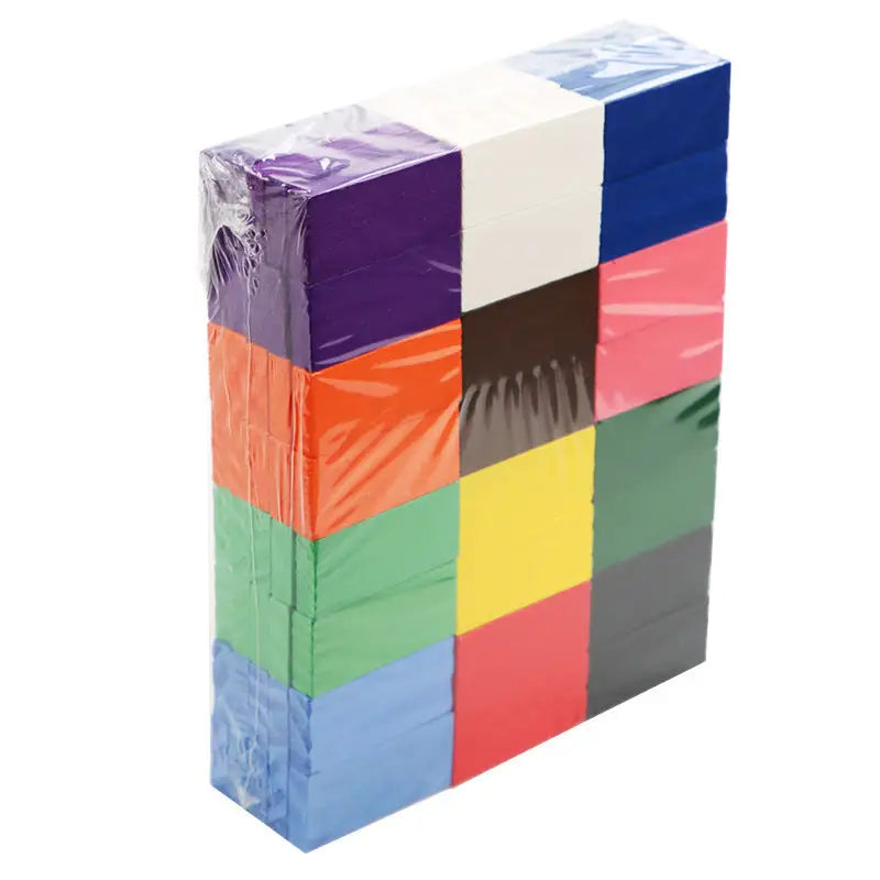 Rainbow Wood Domino Kit: Educational Building Fun - Color rainbow / 120PCS