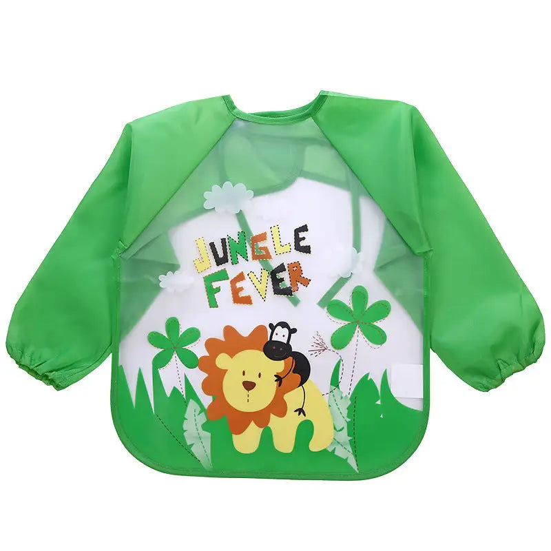 Rainy Day Artist: Kids Waterproof Art Apron - No 11 Green Lion