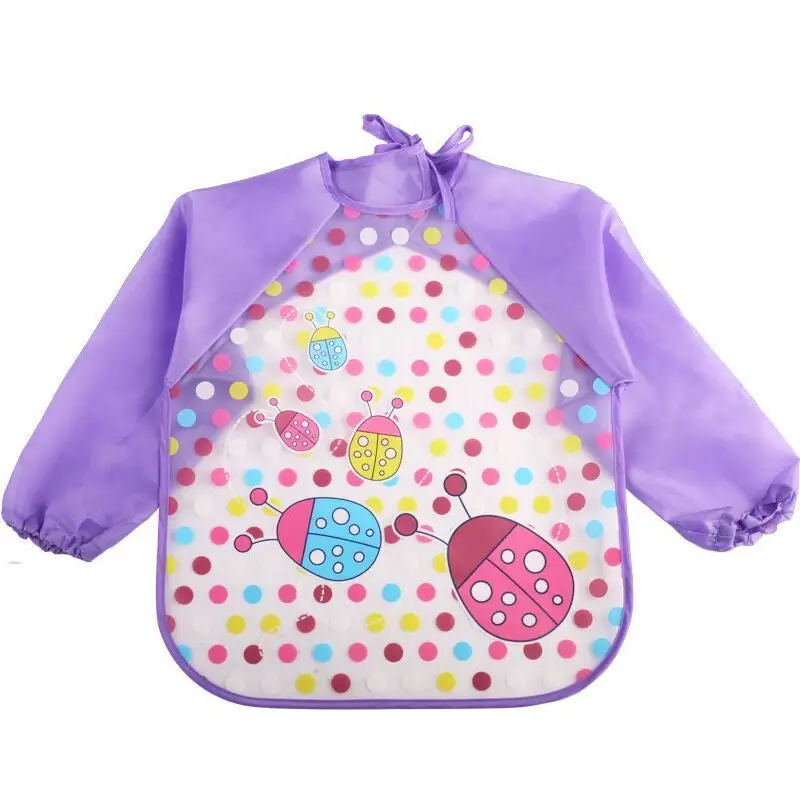 Rainy Day Artist: Kids Waterproof Art Apron - No 16 Purple Insect
