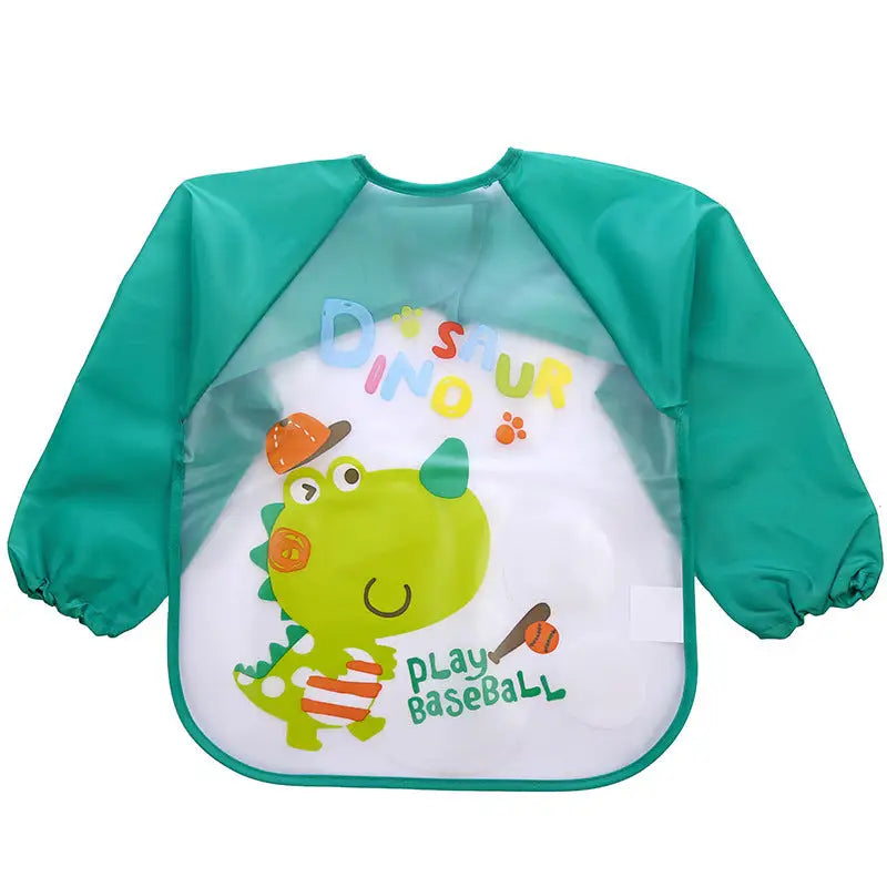 Rainy Day Artist: Kids Waterproof Art Apron - No 4 Green Dinosaur