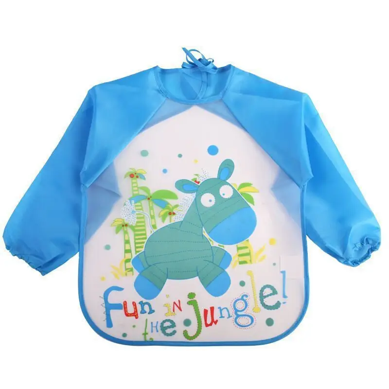 Rainy Day Artist: Kids Waterproof Art Apron - No14 Blue Little Donkey