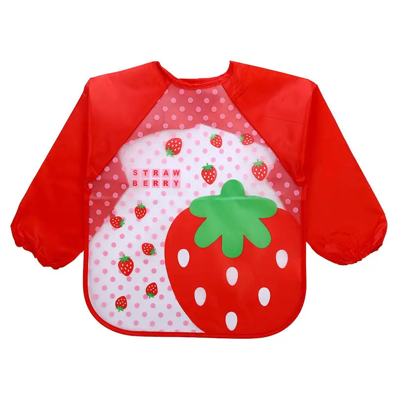 Rainy Day Artist: Kids Waterproof Art Apron - No15 Red Big Strawberry