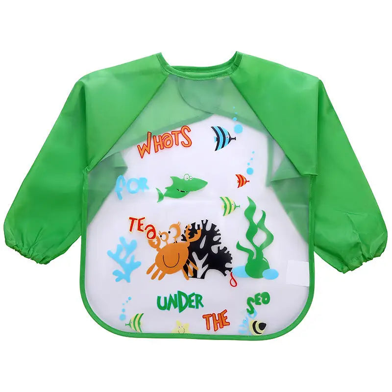 Rainy Day Artist: Kids Waterproof Art Apron - No8 Green Crab