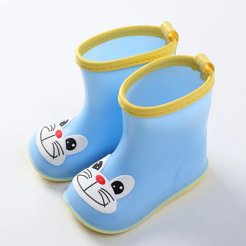 RainyDay Puddle Jumpers: Boys’ Waterproof Boots - Big mouth blue cat shoes / Size13