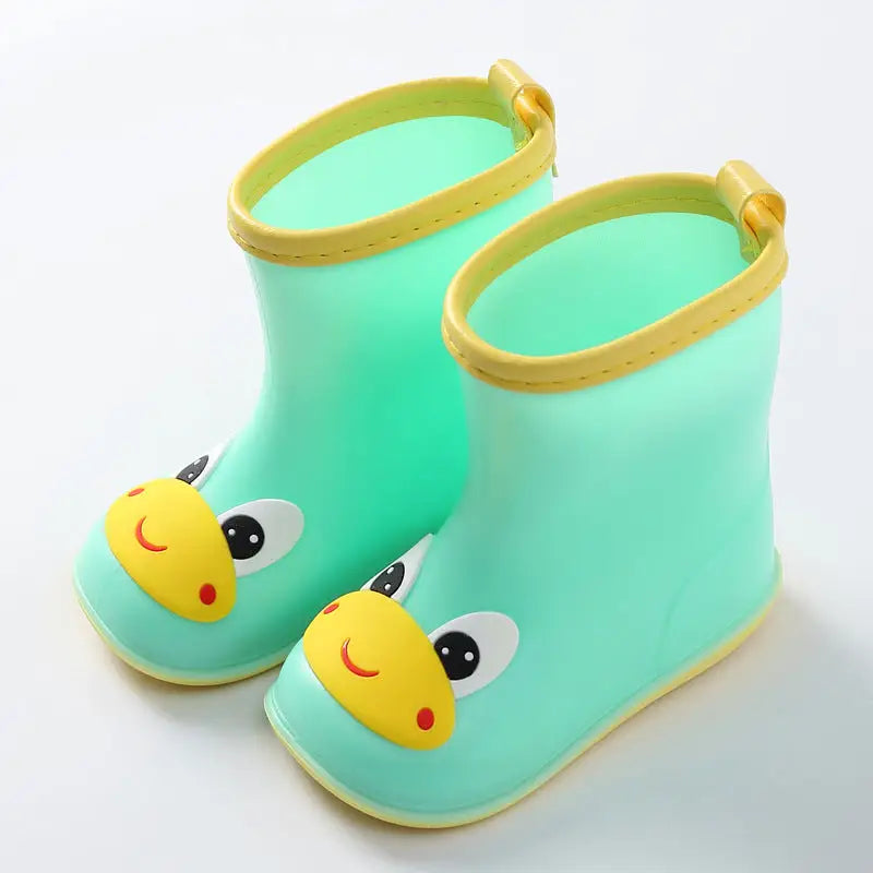 RainyDay Puddle Jumpers: Boys’ Waterproof Boots - Big mouth green frog shoes / Size13