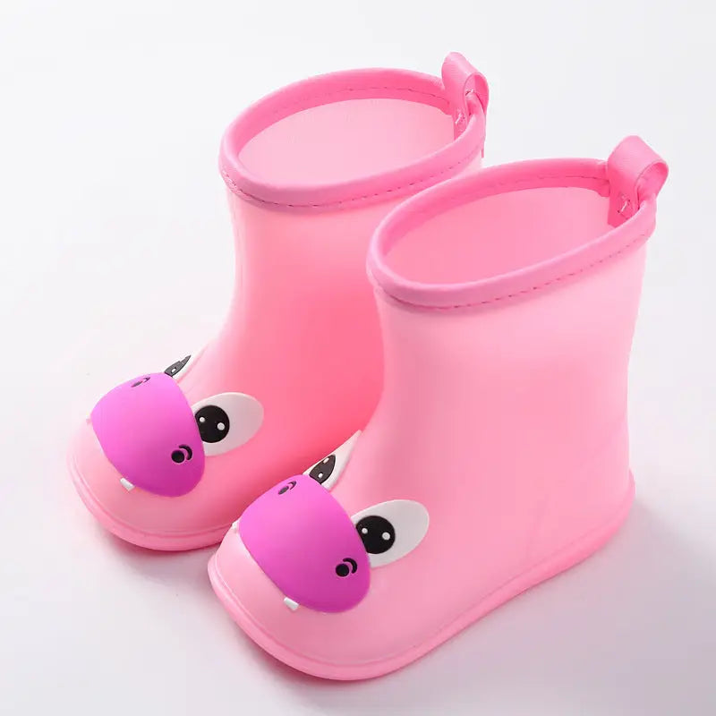 RainyDay Puddle Jumpers: Boys’ Waterproof Boots - Big mouth powder hippo shoes / Size13