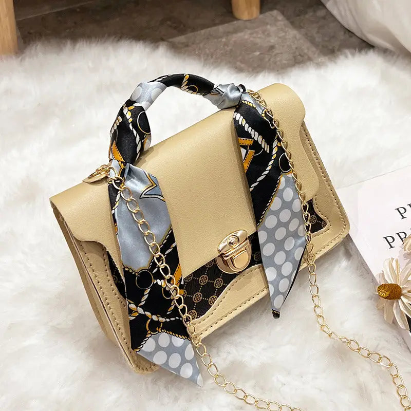 Retro Chic Square Bag - Apricot