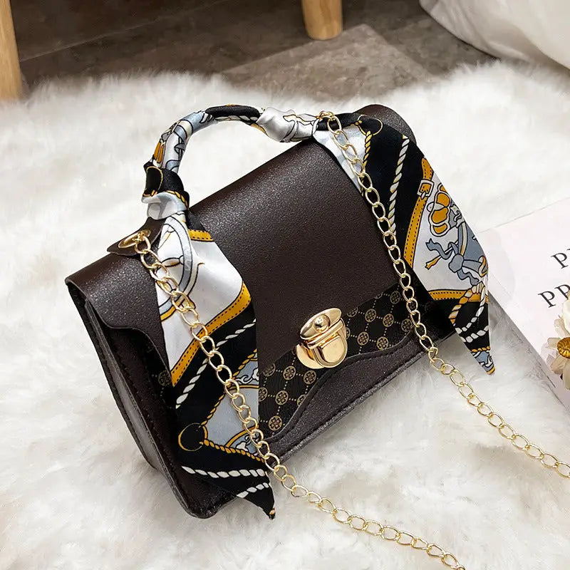 Retro Chic Square Bag - Brown
