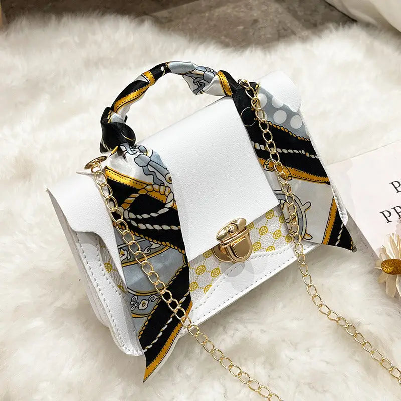 Retro Chic Square Bag - White