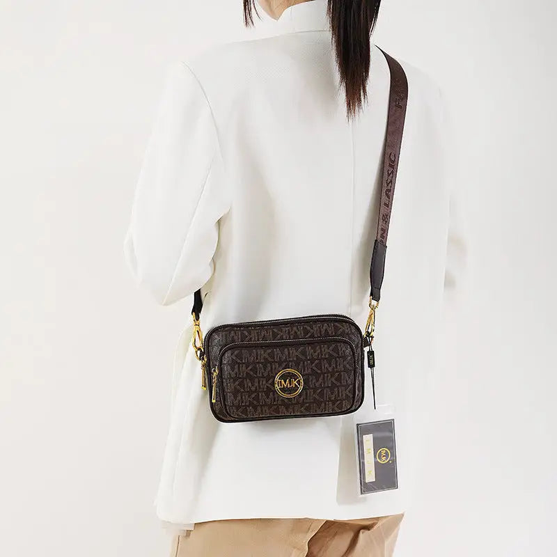 Retro European and American Soft PU Shoulder Bag with Sandwich Pocket