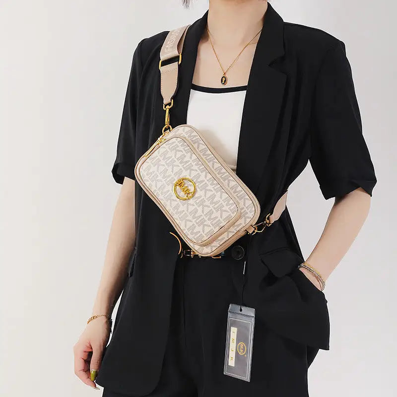 Retro European and American Soft PU Shoulder Bag with Sandwich Pocket
