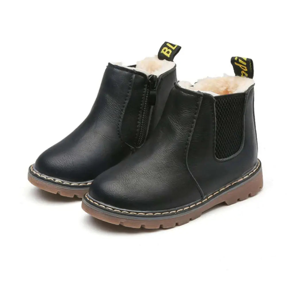 Retro Kids’ Casual Doc Martens Boots - Black cotton / 21