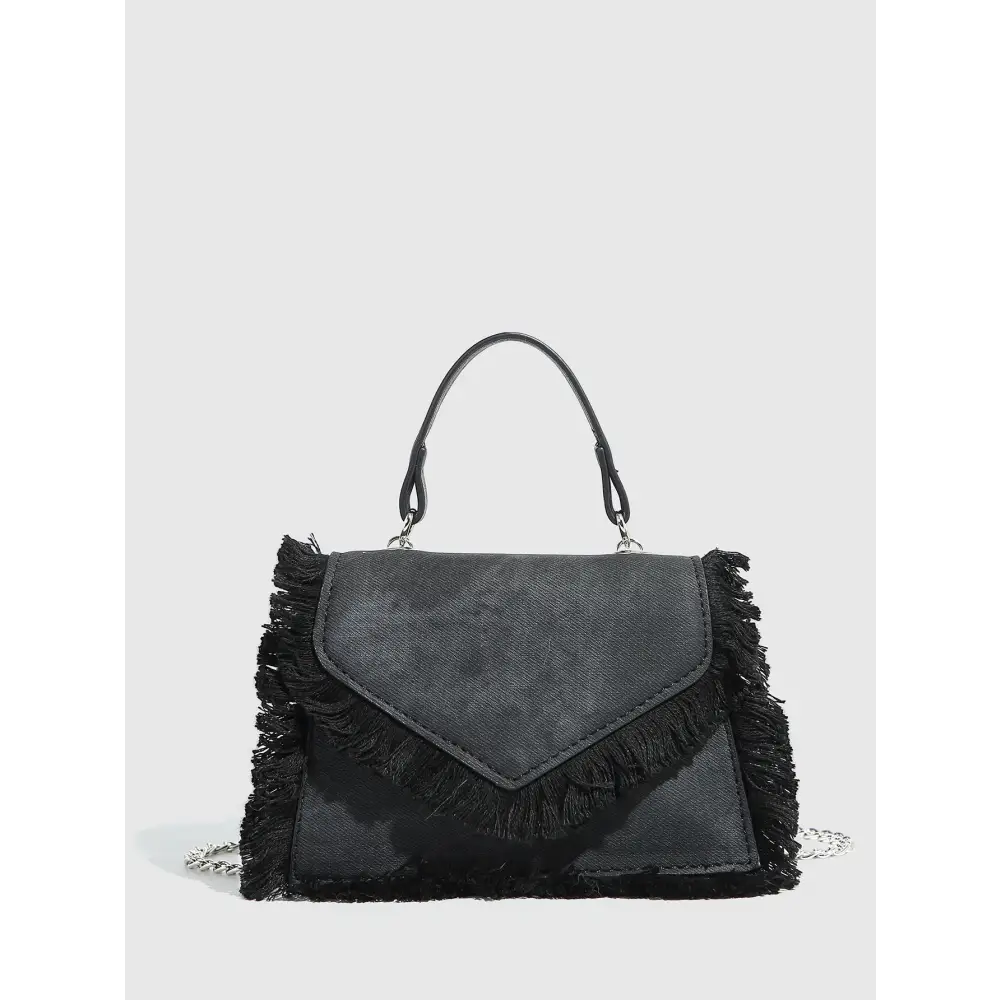 Retro PU Crossbody Bag in Blue Black White or Silver - Black