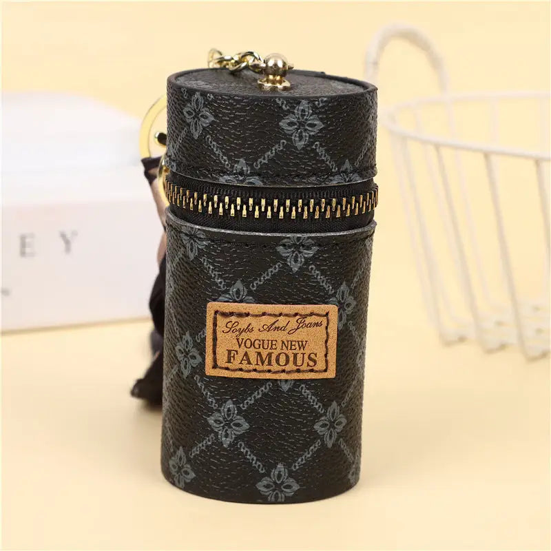 Retro PU Leather Coin Purse for Men and Women - Black