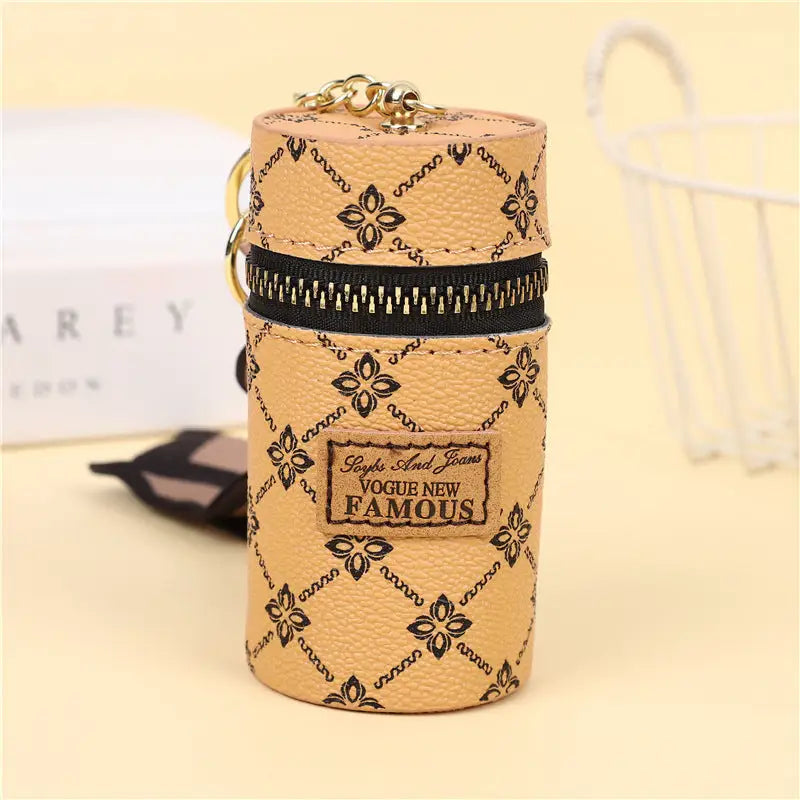 Retro PU Leather Coin Purse for Men and Women - Yellow