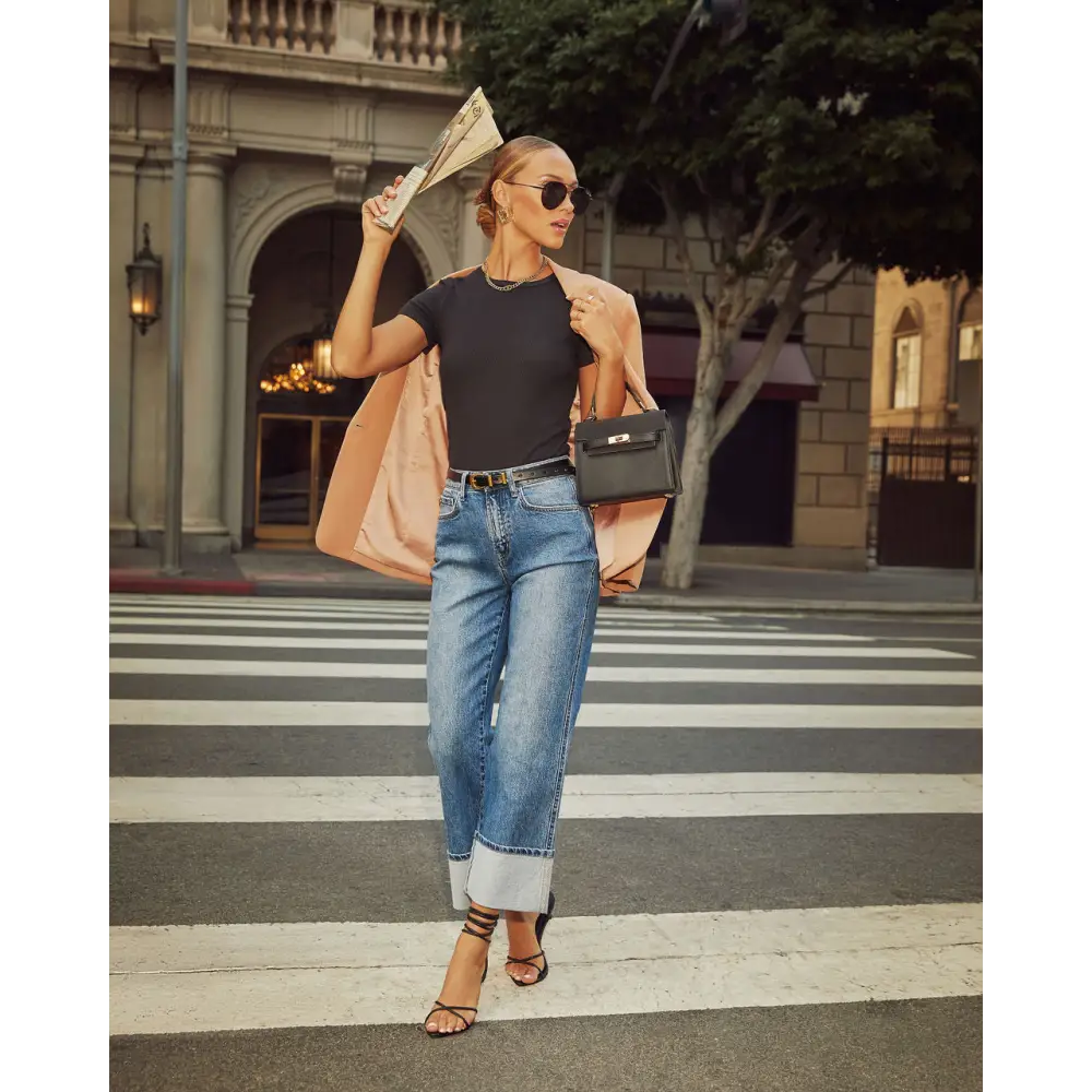 RetroFlex Jeans for Women - Dark Blue / S