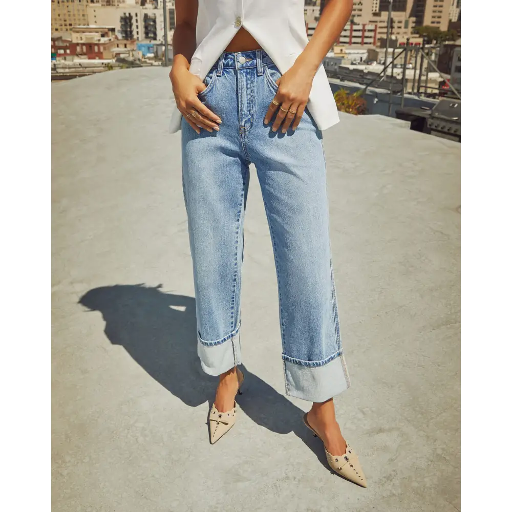 RetroFlex Jeans for Women - Light Blue / S