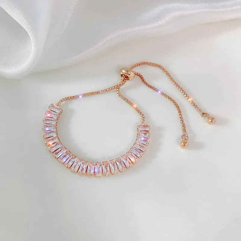 Rhinestone Chic Bracelet - Rose Gold