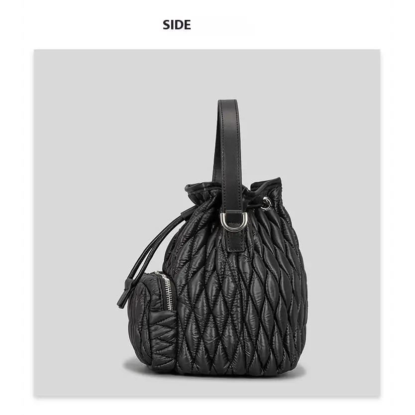 Rhombus Cotton Bucket Bag