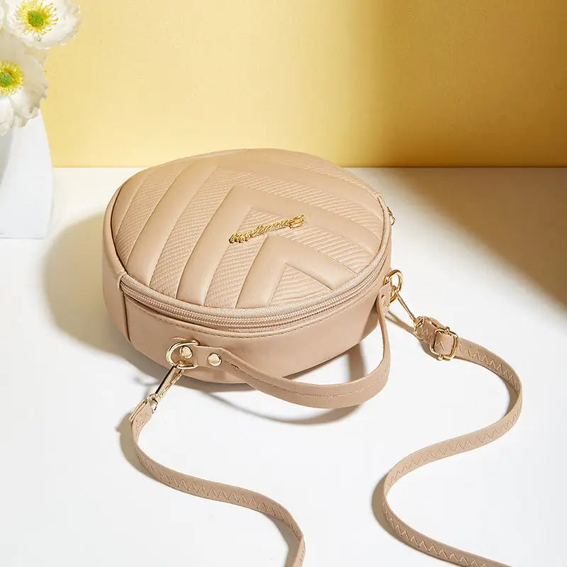 Rhombus Pattern PU Crossbody Bag with Three Dimensional Pocket