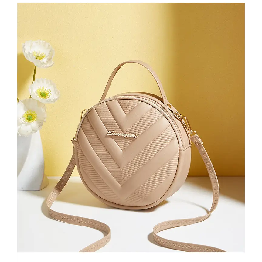 Rhombus Pattern PU Crossbody Bag with Three Dimensional Pocket