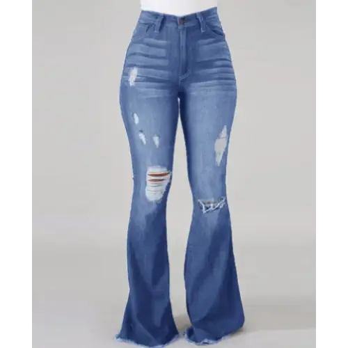 Ripped Buttocks Jeans - Blue / 2XL