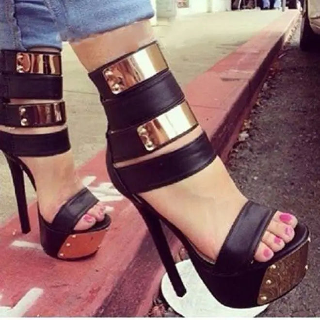 Rivet Roman High Heel Sandals