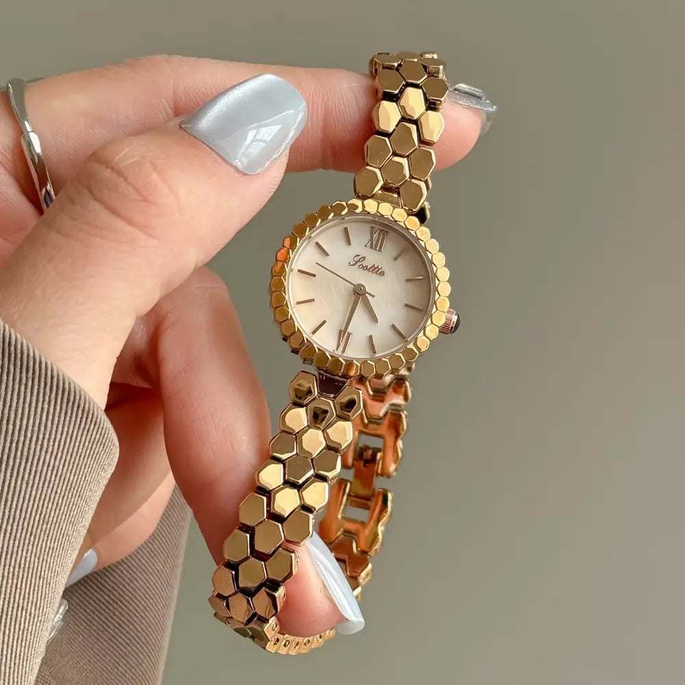RoseGlow Petite Quartz Watch with Rose-Toned Stainless Steel Case