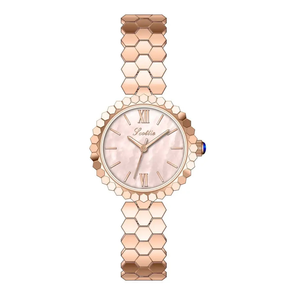 RoseGlow Petite Quartz Watch with Rose-Toned Stainless Steel Case