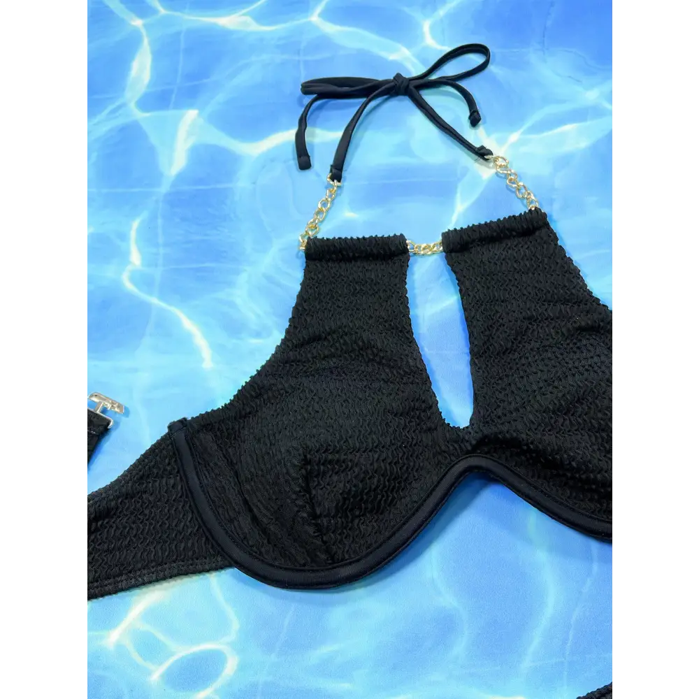 Seaside Chain Hanging Neck Bikini