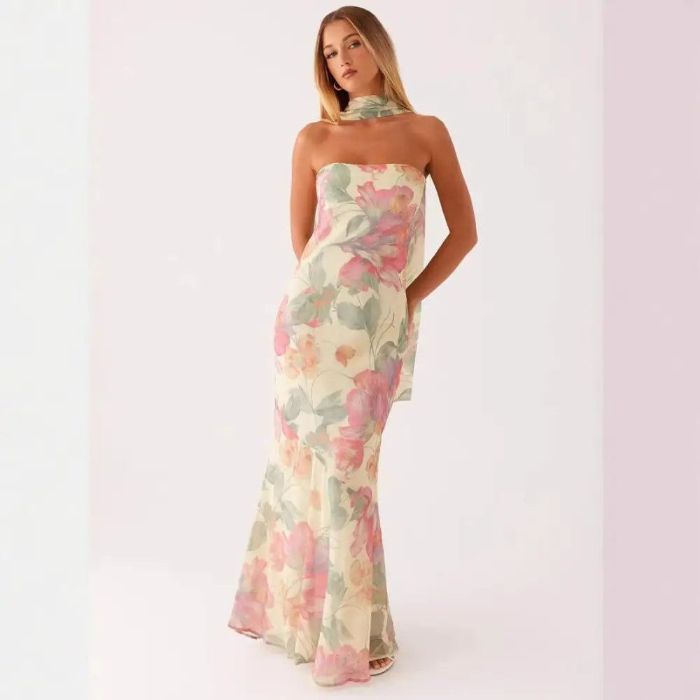 Seaside Splash: Multicolor Fishtail Dress