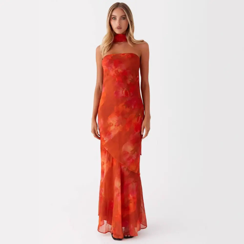 Seaside Splash: Multicolor Fishtail Dress