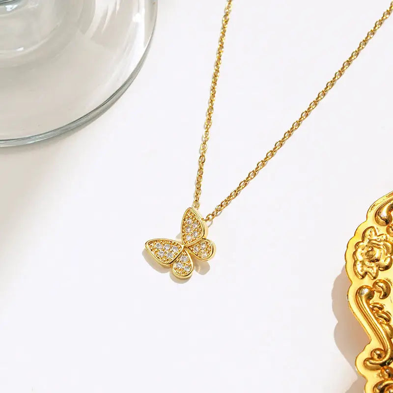 SenseRing Stud - Gold Small Butterfly Necklace