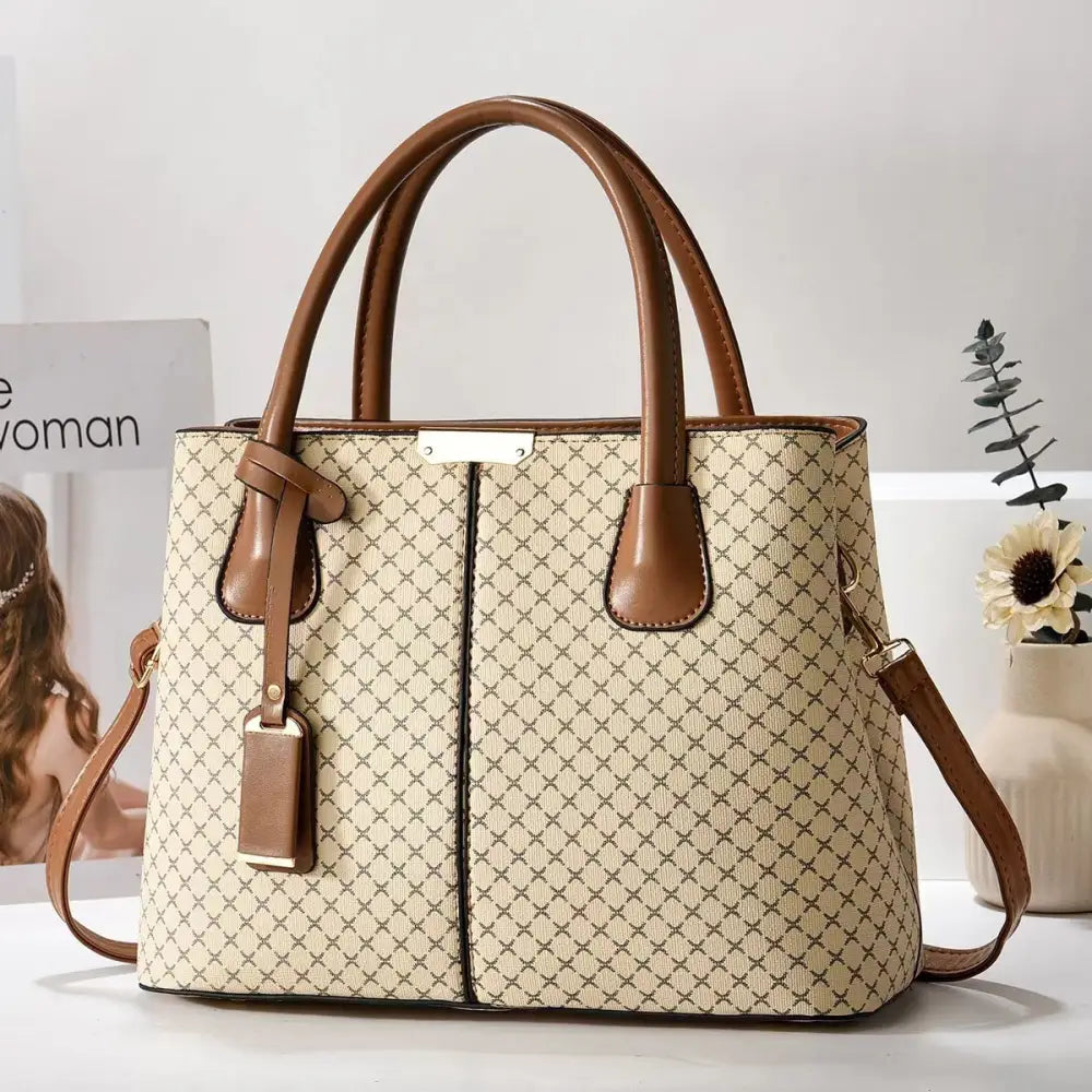 SenseTote Crossbody Bag for Mom - White Cross Pattern