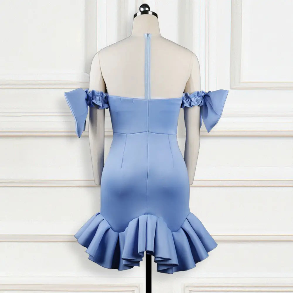 ShimmerMesh Beaded Ruffle Dress
