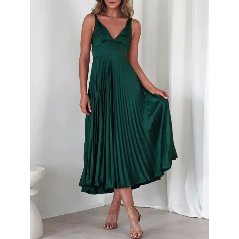 Silhouette: Glam Strap Elegance Party Dress - Green / S