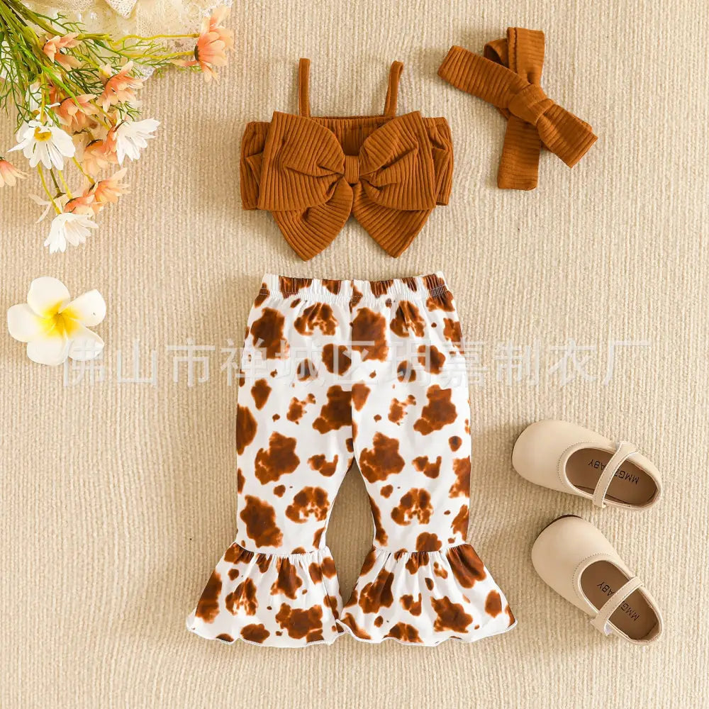 Sisterly Chic Bow Set - Light Brown / 80cm