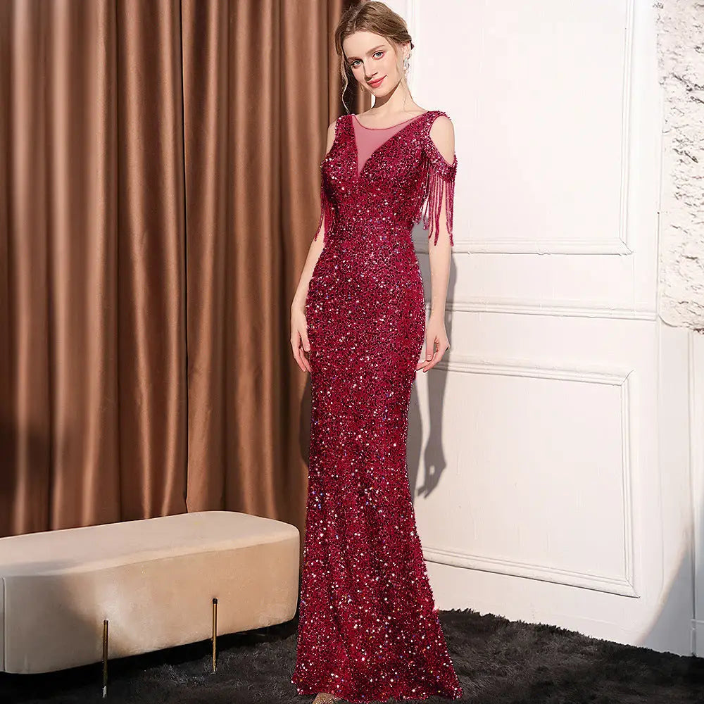 Sleeveless Zipper Dress in Multiple Colors and Sizes Polyester Fabric - Wine Red 18580 / S