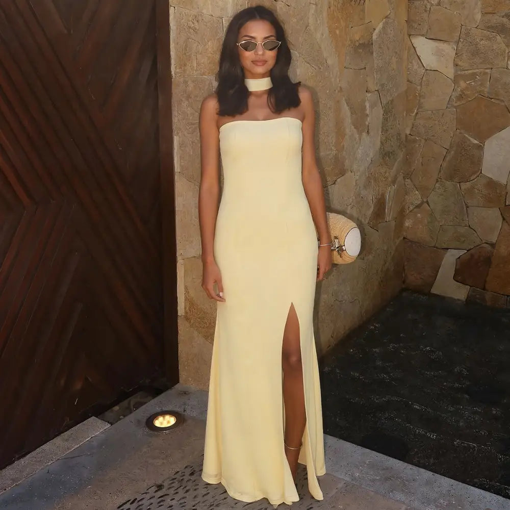 SlimSilhouette: Chic Tube Slit Dress