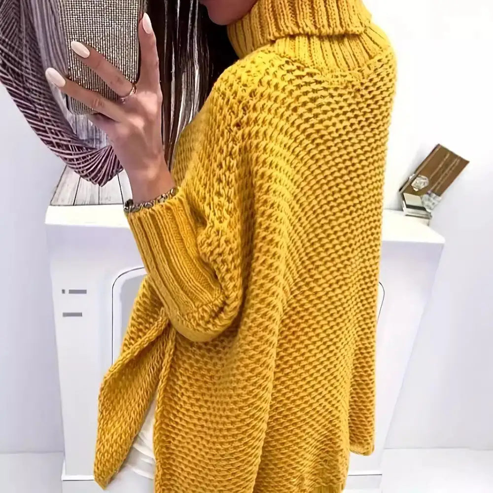 SlitStyle Turtleneck Pullover