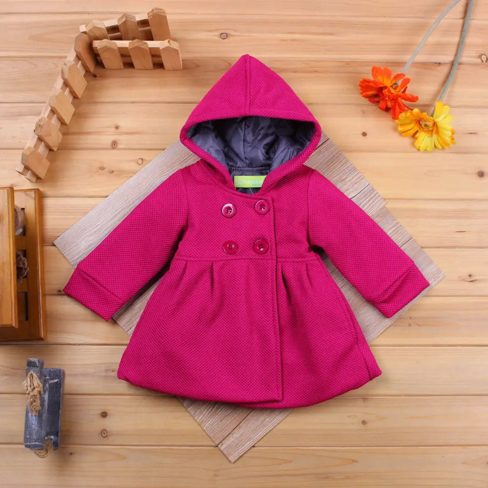 SnuggleKorean Kids’ Hooded Winter Coat - 3 Colors - Purple / 80cm
