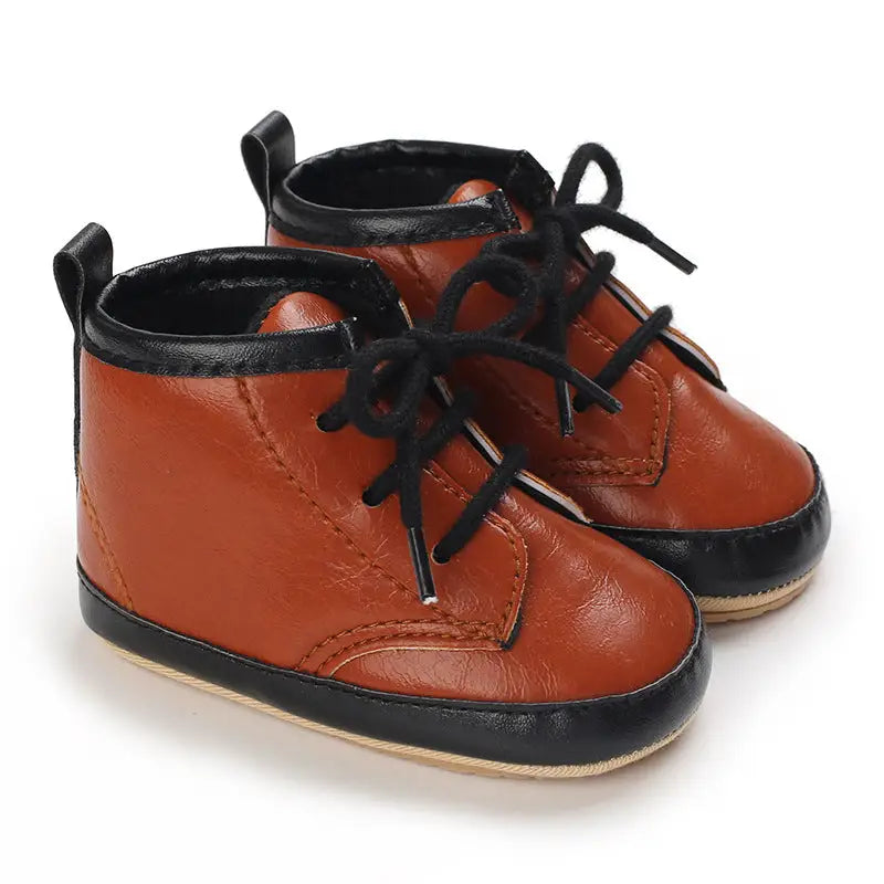 SnugStep: Boys’ Comfy Non-Slip Baby Shoes - Brown / 11cm