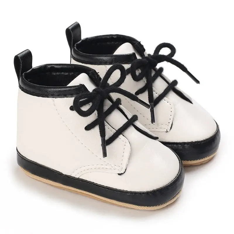 SnugStep: Boys’ Comfy Non-Slip Baby Shoes - White / 11cm