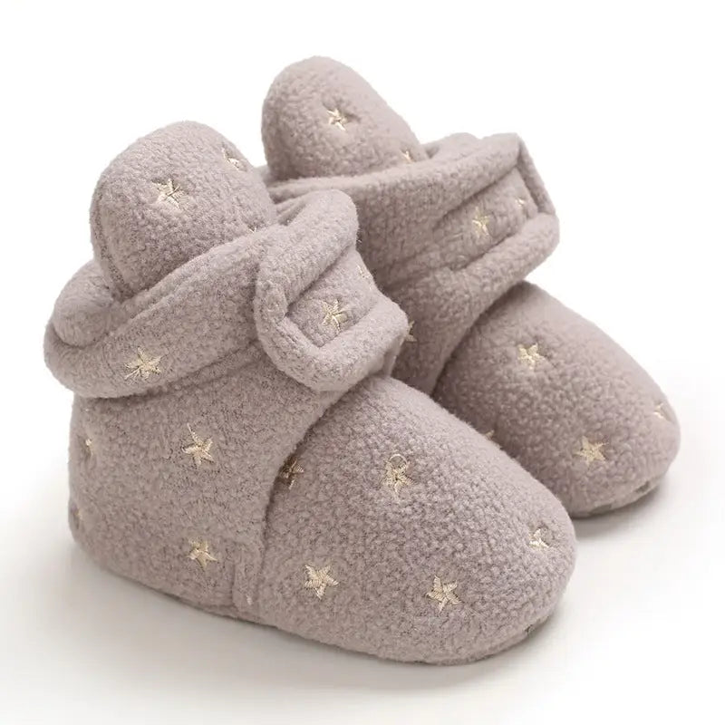 SnugSteps: Cozy Soft Sole Baby Shoes - Grey / 11cm