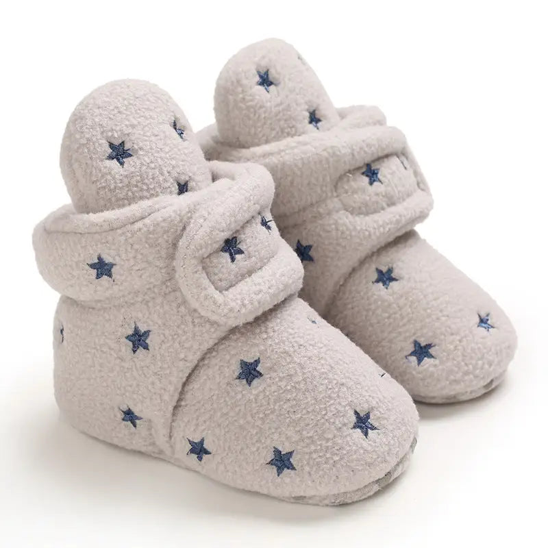 SnugSteps: Cozy Soft Sole Baby Shoes - Light Grey / 11cm
