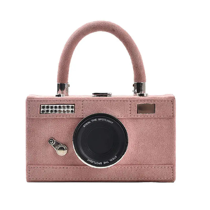 Soft PU Square Suitcase with Rivets and Multiple Color Options - Pink
