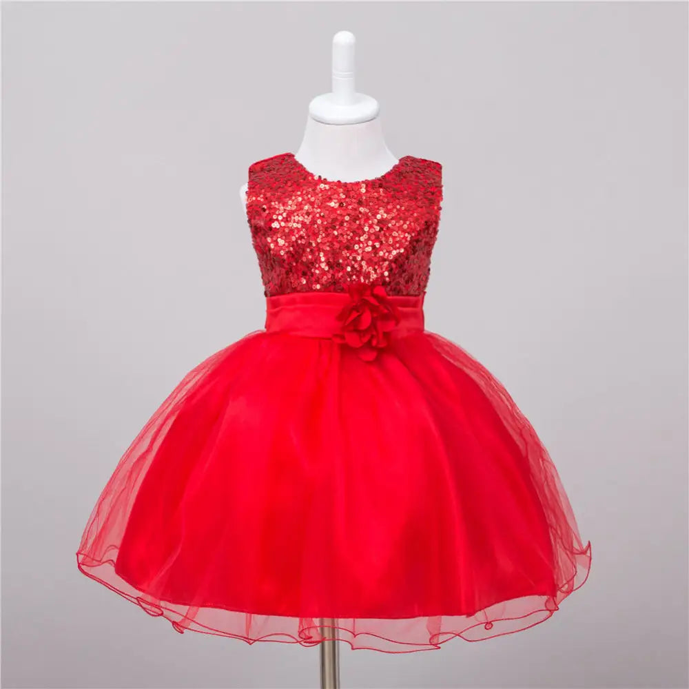Sparkle Princess Dress - Red / S