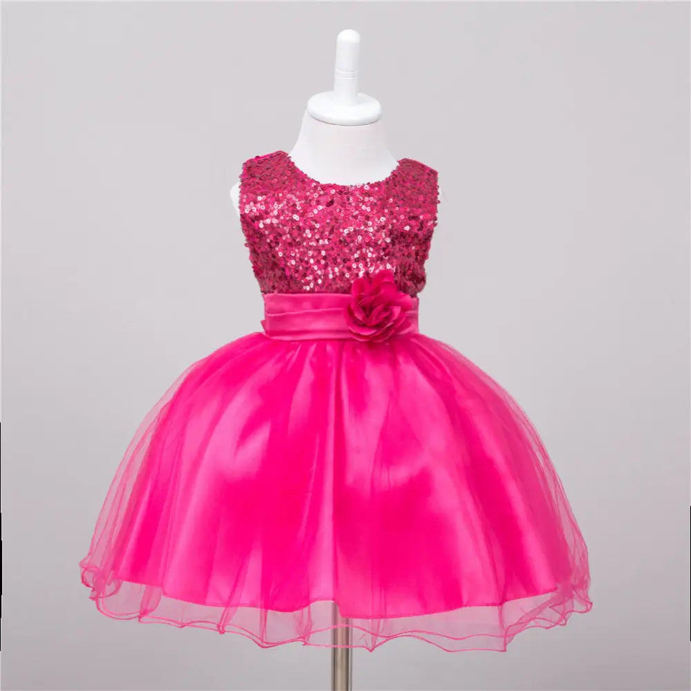 Sparkle Princess Dress - Rose red / L