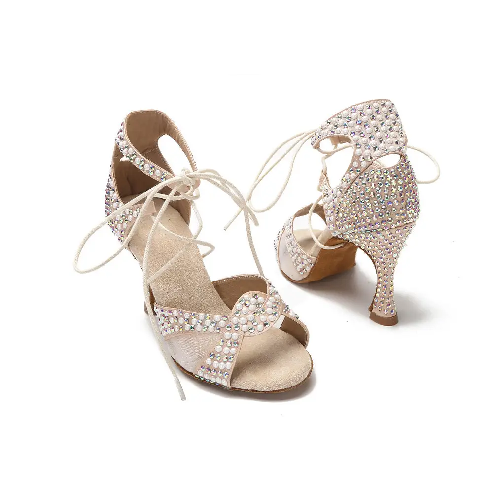 SparkleStep: Diamond Latin Dance Heels - Indoor / 34 / 5CM